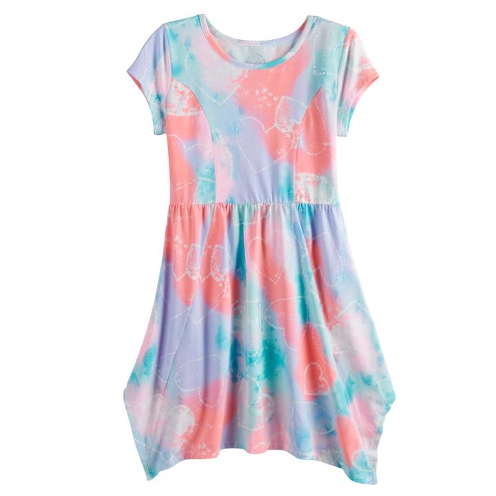 Girls 7-16 So&reg; Princess Seam Sharkbite Hem Dress, Size: Xl/14, Light Blue