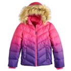 Girls 4-16 So&reg; Faux Fur Heavyweight Puffer Jacket, Size: 7-8, Dark Pink