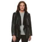 Plus Size Levi's Faux-leather Open-front Jacket, Women's, Size: 2xl, Black