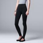 Women's Simply Vera Vera Wang Seamless Twill Leggings, Size: Small, Black