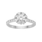Forever Brilliant 14k White Gold 2 1/8 Carat T.w. Lab-created Moissanite Halo Engagement Ring, Women's, Size: 7