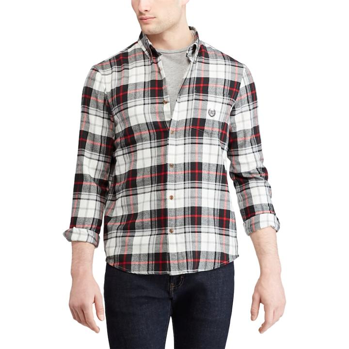 Big & Tall Chaps Regular-fit Performance Flannel Button-down Shirt, Men's, Size: 3xb, Natural