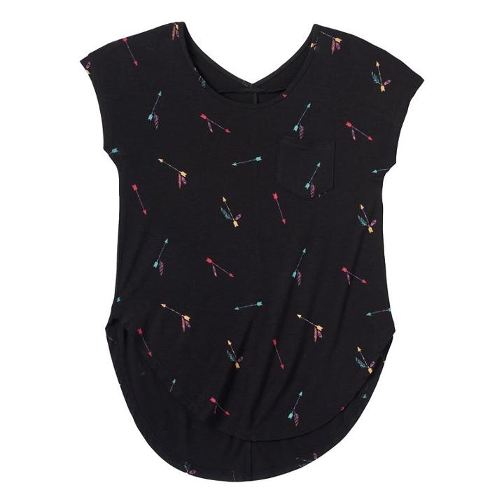 Girls 7-16 & Plus Size Mudd&reg; Dolman Pocket Tee, Girl's, Size: 12 1/2, Black