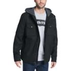 Men's Levi's&reg; Wool-blend Four-pocket Hooded Military Jacket, Size: Xl, Black