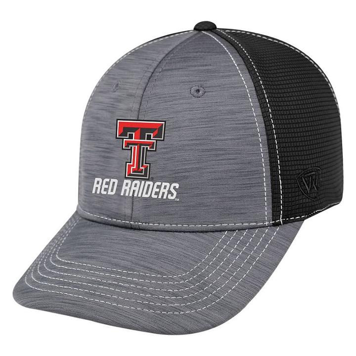 Adult Top Of The World Texas Tech Red Raiders Upright Performance One-fit Cap, Men's, Med Grey