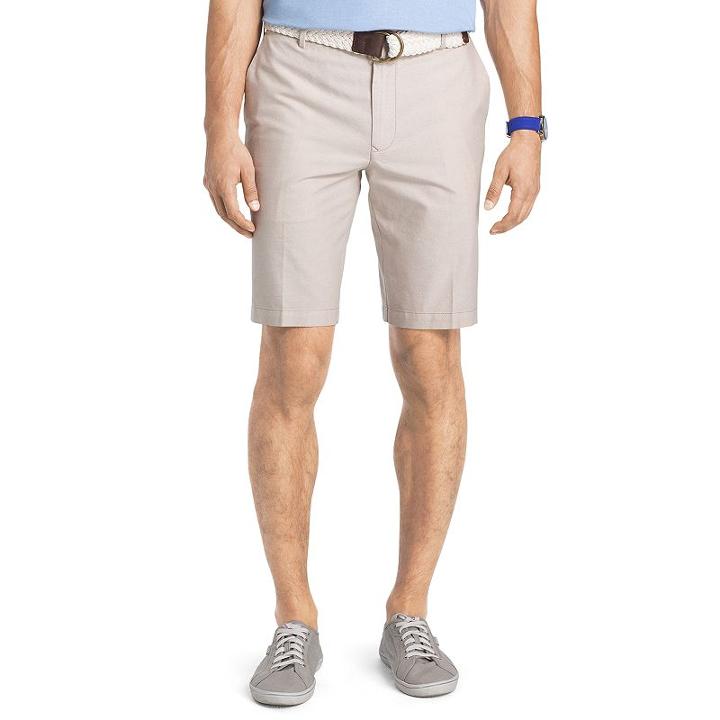 Men's Izod Flat-front Oxford Shorts, Size: 30, Med Beige