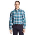 Men's Izod Slim-fit Plaid Flannel Button-down Shirt, Size: Xl, Blue