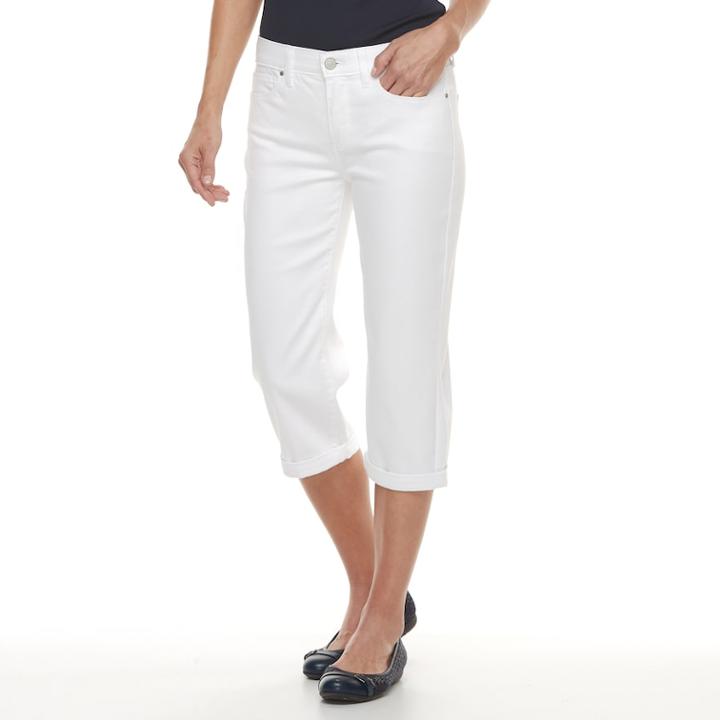 Women's Croft & Barrow&reg; Capri Jeans, Size: 16, White
