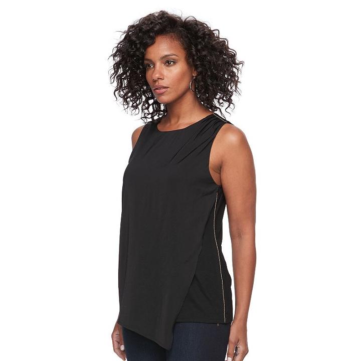 Women's Apt. 9&reg; Embellished Tank, Size: Large, Black