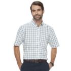 Men's Croft & Barrow&reg; True Comfort Classic Fit Stretch Patterned Button Down Shirt, Size: Medium, Dark Blue