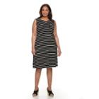 Plus Size Croft & Barrow&reg; Lace-up Tank Dress, Women's, Size: 1xl, Black