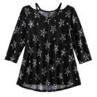 Girls 7-16 & Plus Size So&reg; 3/4-sleeve Strappy Swing Top, Size: 14, Black