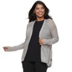 Plus Size Candie's&reg; Pointelle Cardigan, Teens, Size: 3xl, Grey