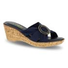 Tuscany By Easy Street Conca Women's Wedge Sandals, Size: Medium (7.5), Blue (navy)