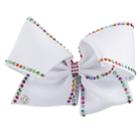 Girls 4-16 Jojo Siwa Rainbow Rhinestone Trim Giant Bow, White