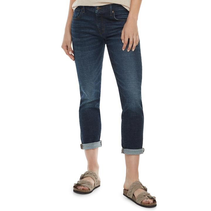 Women's Sonoma Goods For Life&trade; Slim Boyfriend Jeans, Size: 16, Blue (navy)