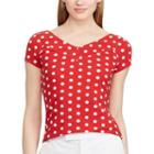 Women's Chaps V-neck Tee, Size: Large, Red