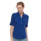 Women's Croft & Barrow&reg; Utility Polo, Size: Small, Dark Blue