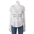 Women's Apt. 9&reg; V-neck Graphic Tee, Size: Small, Light Grey