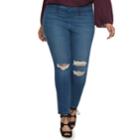 Plus Size Jennifer Lopez Ripped Jeggings, Women's, Size: 18 W, Med Blue