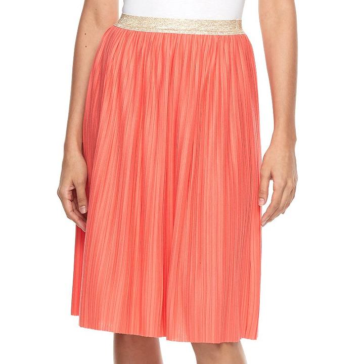 Women's Apt. 9&reg; Pleated Skirt, Size: Xl, Lt Orange