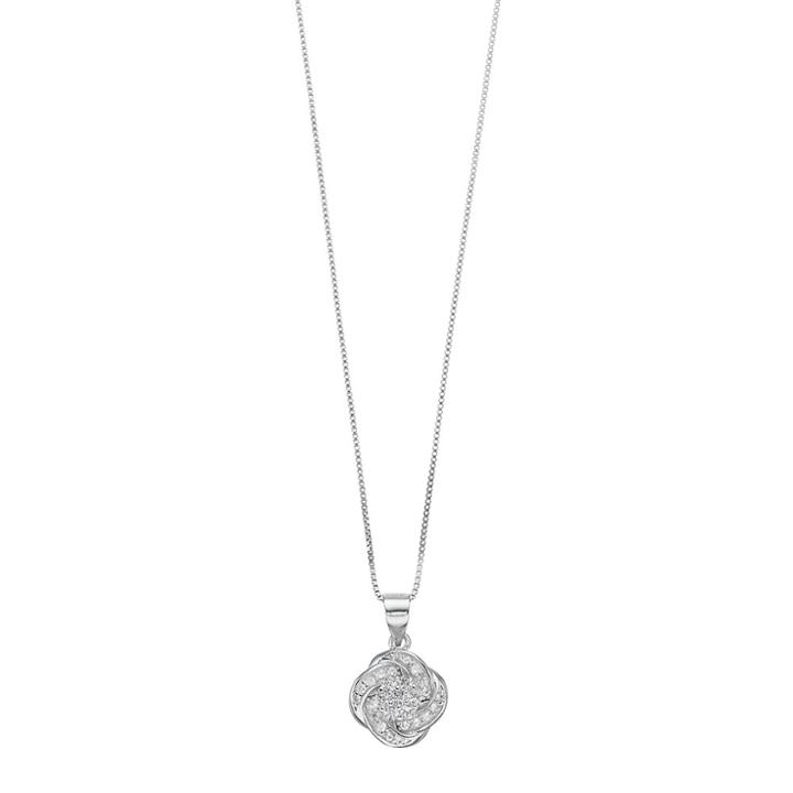 Sterling Silver Lab-created White Sapphire Knot Pendant, Women's, Size: 18