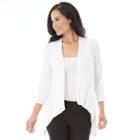 Women's Ab Studio Medallion Crochet Cardigan, Size: Xlrg Av/rg, White Oth