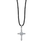 1928 Crystal-accented Cross Pendant Necklace, Women's, Size: 15, Grey