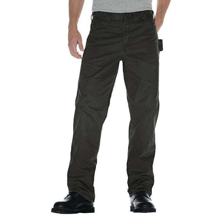 Men's Dickies Sanded Duck Carpenter Jeans, Size: 40x32, Med Green