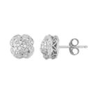 Simply Vera Vera Wang Sterling Silver Diamond Accent Flower Stud Earrings, Women's, White