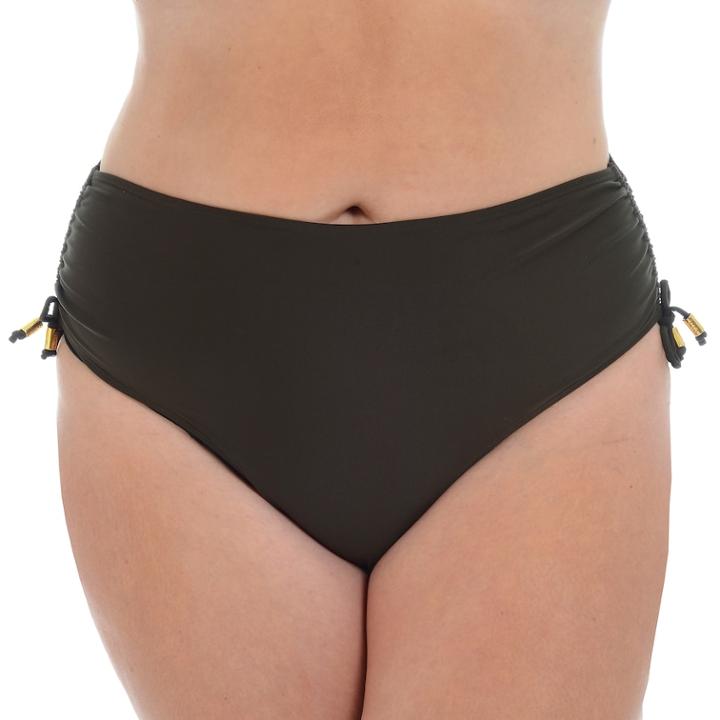 Plus Size Cyn And Luca Side-tie Hipster Bikini Bottoms, Women's, Size: 22, Brown (maple)