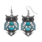Mudd&reg; Turquoise Antiqued Owl Nickel Free Drop Earrings, Women's, Turq/aqua