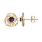 10k Gold Lab-created Sapphire Knot Stud Earrings, Women's, Blue