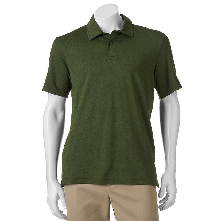 Men's Coolkeep Heathered Mesh Performance Polo, Size: Large, Lt Green