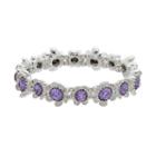 Napier Simulated Crystal Flower Stretch Bracelet, Women's, Purple