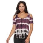 Women's Rock & Republic&reg; Cold-shoulder Tee, Size: Xs, Med Purple