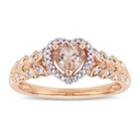 10k Rose Gold Morganite & Diamond Accent Heart Ring, Women's, Size: 5, Pink