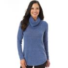 Women's Apt. 9&reg; Marled Cowlneck Tunic Sweater, Size: Small, Blue (navy)