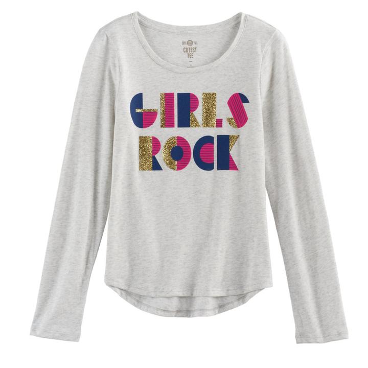 Girls 7-16 & Plus Size So&reg; Shine Core Graphic Tee, Size: 14, Light Grey