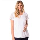Maternity Pip & Vine By Rosie Pope Lace Tee, Women's, Size: M-mat, White