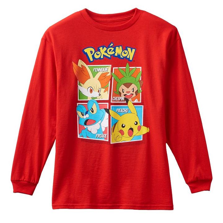 Boys 8-20 Pokemon Four Square Tee, Boy's, Size: Large, Brt Red