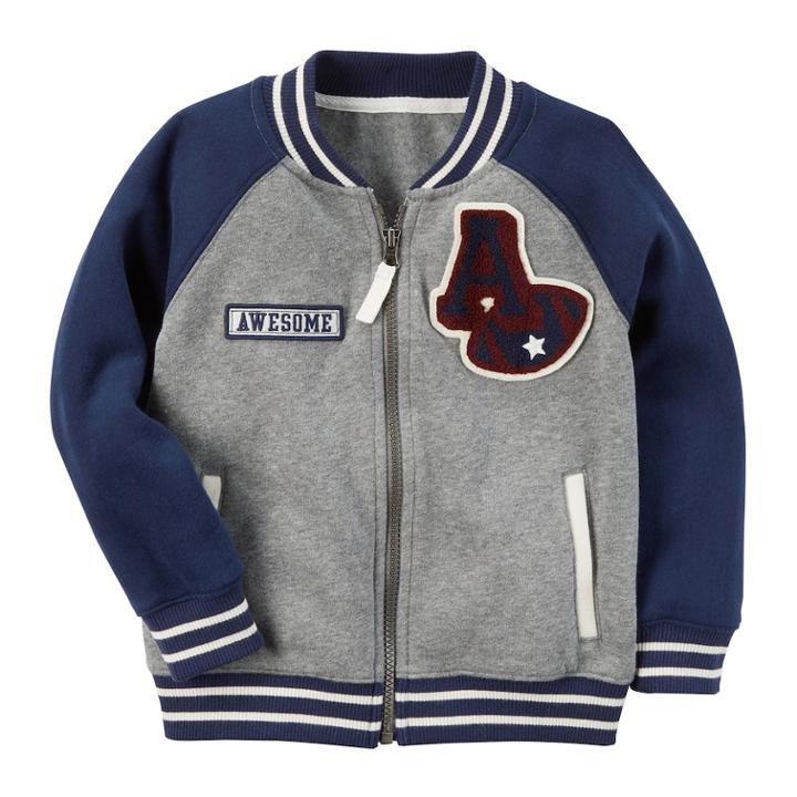 Boys 4-7 Carter's Baseball Zip-up Fleece Sweatshirt, Size: 8, Blue