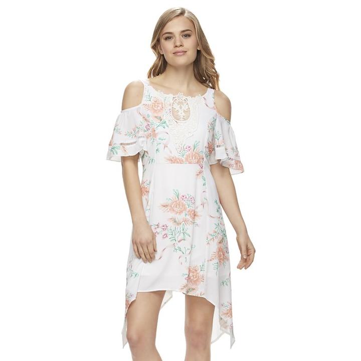 Disney Beauty And The Beast Cold Shoulder Sharkbite Dress - Juniors, Girl's, Size: Xs, Ovrfl Oth