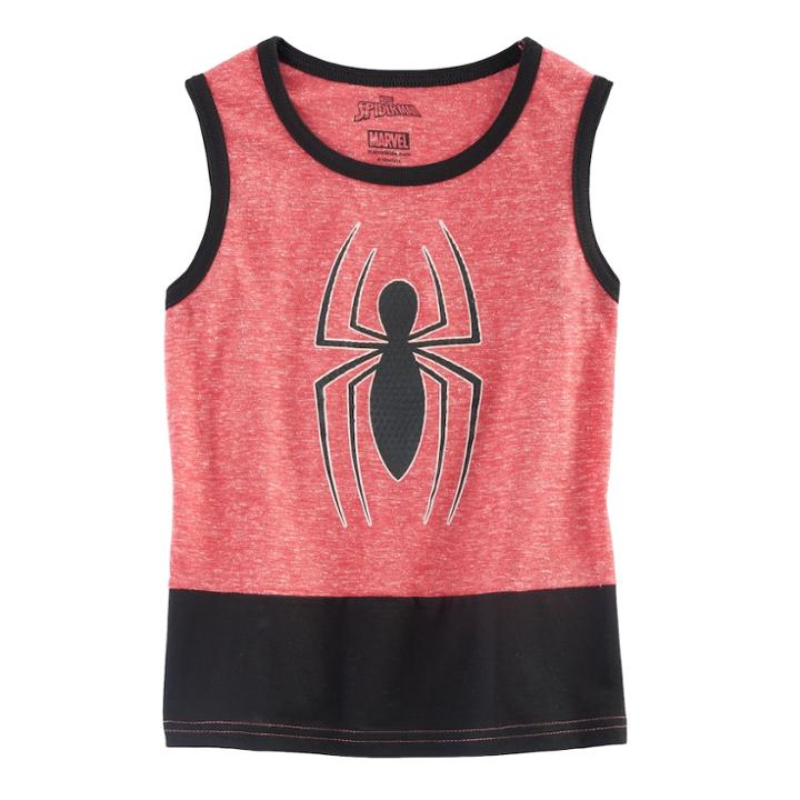 Boys 4-7 Marvel Spider-man Glow In The Dark Tank Top, Size: M 5-6, Red