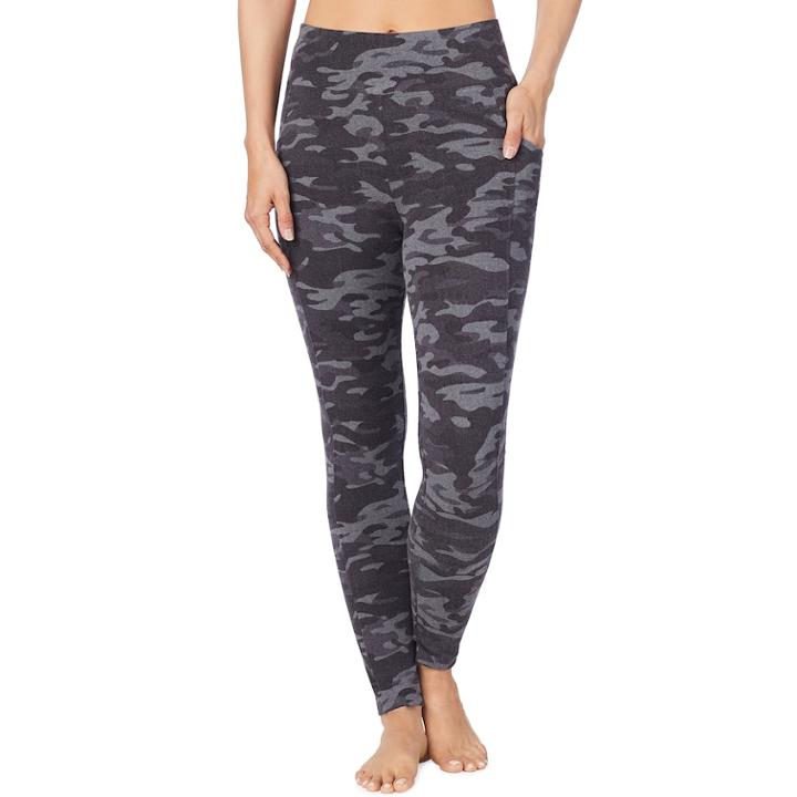 Women's Cuddl Duds Stretch Twill Leggings, Size: Xl, Med Grey