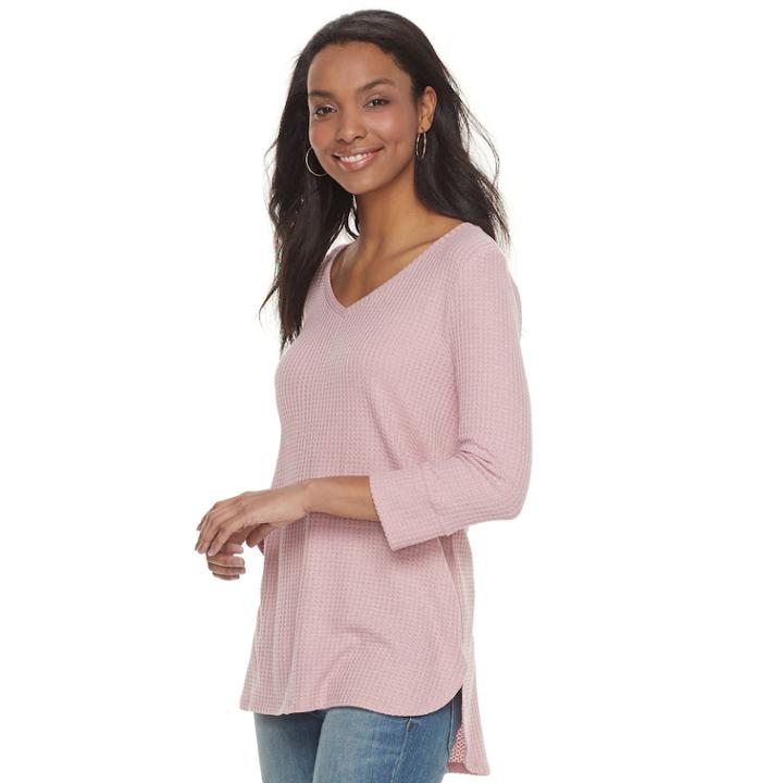 Women's Sonoma Goods For Life&trade; Waffle Textured Tunic, Size: Small, Med Pink