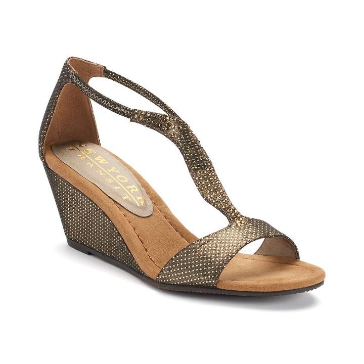 New York Transit Bright Move Women's Wedge Sandals, Size: Medium (7), Gold