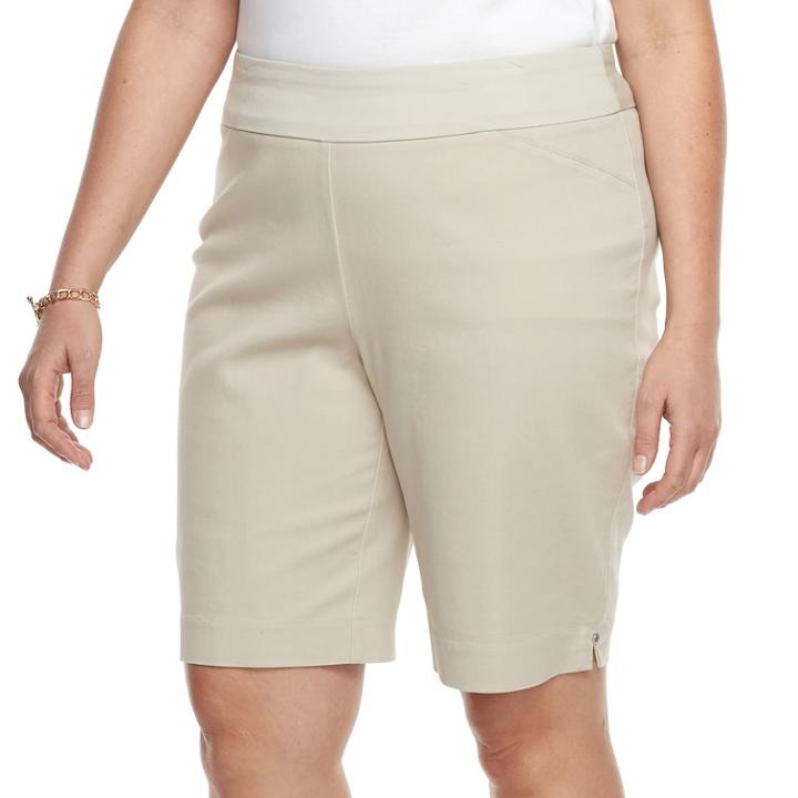 Plus Size Croft & Barrow&reg; Pull-on Bermuda Shorts, Women's, Size: 22 W, Lt Brown