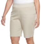 Plus Size Croft & Barrow&reg; Pull-on Bermuda Shorts, Women's, Size: 22 W, Lt Brown