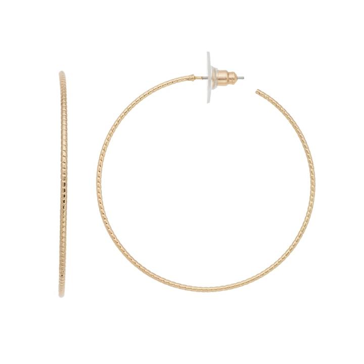 Lc Lauren Conrad Large Nickel Free Hoop Earrings, Women's, Gold